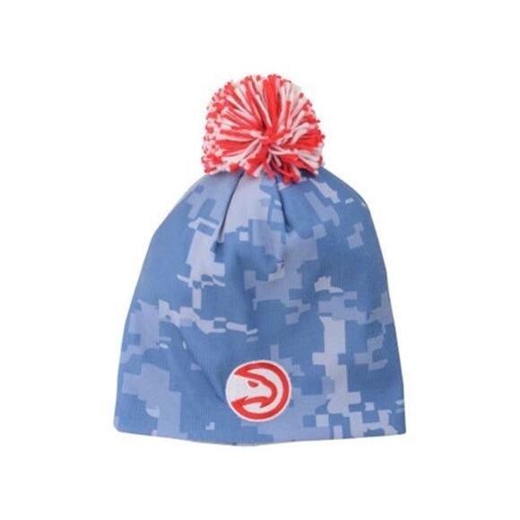 Atlanta Hawks Beanie NBA Jersey Knit Pom Cap New Blue Embroidered Logo Adult - Picture 3 of 3